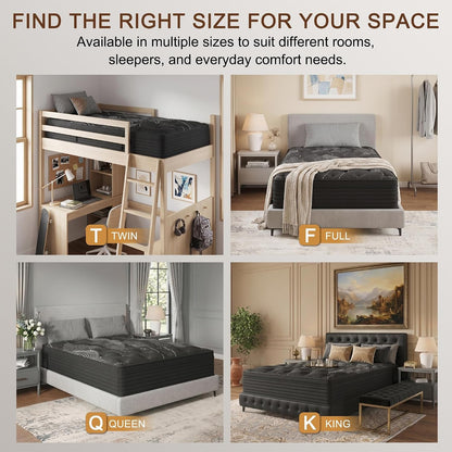 King Size Mattress,12Inch Thickness Hybrid Memory Foam Mattress in a Box8