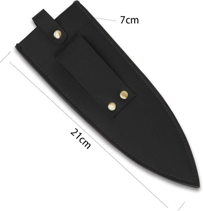 Cowhide Leather Knife Sheath, 8 Inch Chef Knife Guard, Heavy Duty Universal Knife Cover or Sleeves, Chef Meat Cleaver Sheath with Belt Loop(8.2" Lx2.2 W)2