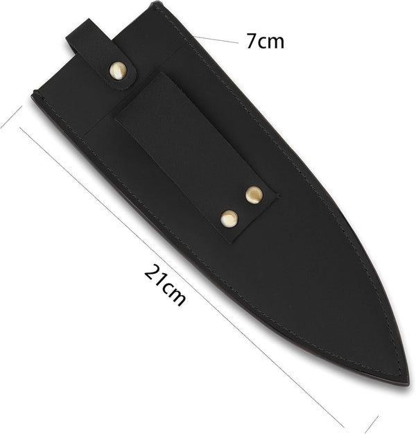 Cowhide Leather Knife Sheath, 8 Inch Chef Knife Guard, Heavy Duty Universal Knife Cover or Sleeves, Chef Meat Cleaver Sheath with Belt Loop(8.2" Lx2.2 W)2