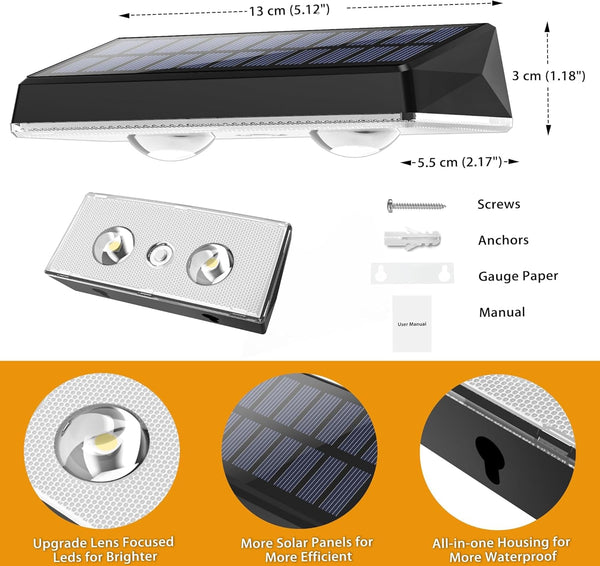 Solar Fence Lights Outdoor, 8-Pack 120LM Fence Lights Solar Powered, IP67 Waterproof Dusk to Dawn Auto On/Off 12+ Hours for Outside/Backyard/Wall/Step/Patio/Deck/Pool (Warm White & RGB 7 Colors)6
