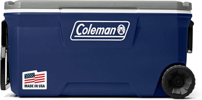 Coleman Classic Series Insulated Portable Rolling Cooler with Wheels, Leak-Resistant Outdoor Hard Cooler Keeps Ice up to 5 Days1