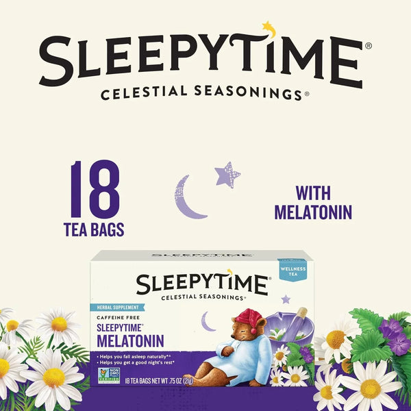 Sleepytime Tea plus Melatonin, Caffeine Free,  Herbal Tea, 18 Bag Box3