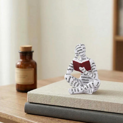 Bookshelf Decor Thinker Statue Set of 3, Abstract Reading Figurines for Bookcase, Reading Nook Decor, Office Bookshelf Decor, Living Room, Coffee Table, Shelf, Desk Decor6