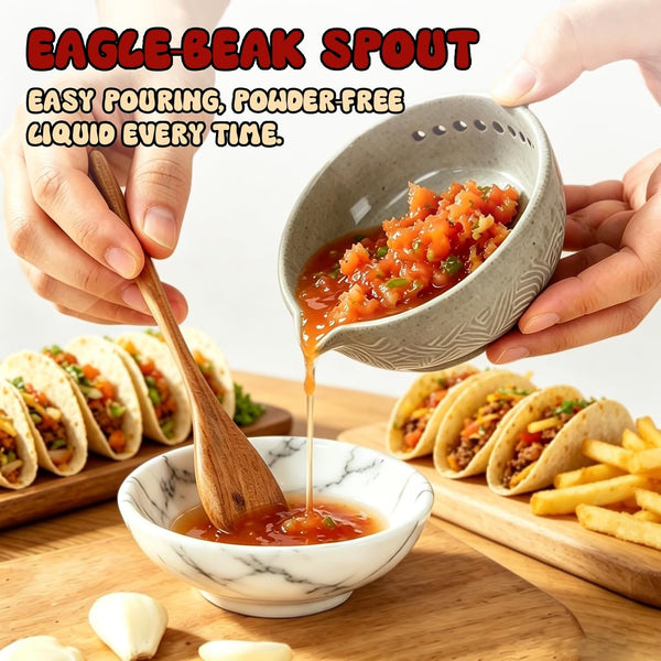 Garlic Grater Herb Stripper Ceramic Bowl - 3 in 1 Garlic Grater Plate,9 Oz7