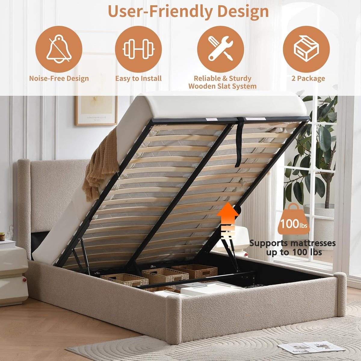 full-lift-up-storage-bed-frame-44-88-tall-upholstered-headboard-soft-rounded-corner-design-boucle-texture-platform-bed-with-hydraulic-storage-no-box-spring-needed-soft-beige