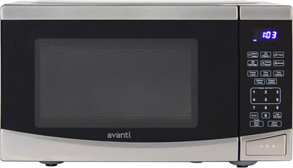 Microwave Oven 900-Watts Compact with 10 Power Levels and 6 Pre Cooking Settings, Speed Defrost, Electronic Control Panel and Glass Turntable, 0.9-Cu.Ft., Stainless Steel2