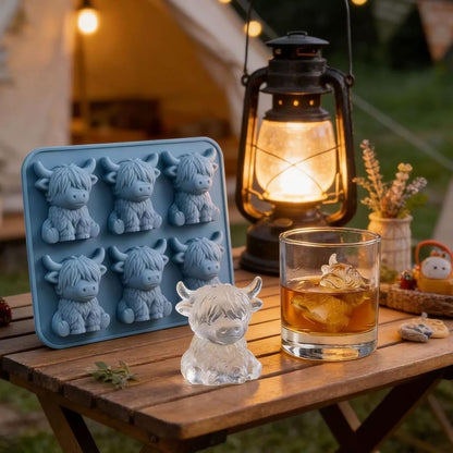 3D Highland Cow Silicone Ice Mold, Food Grade Creative Ice Cube Tray for Whiskey, Home Party & Cocktails,1 PCS6