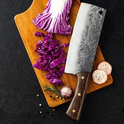 Meat Cleaver, 7 Inch Meat Cleaver Kitchen Knife Forged Stainless Steel Butcher Knife Wooden Handle Fish Cutter Cooking Knife Kitchen Tools4