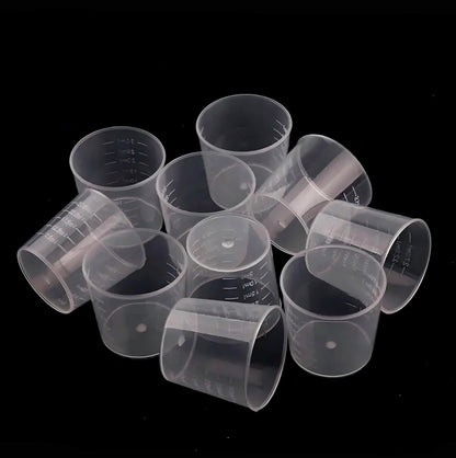100 Pcs 30Ml/1.02Oz Plastic Measuring Cup Transparent Clear Liquid Mixing Medicine Cups Labs Graduated Baking Beaker Measure Jugs Set Kitchen Cooking Measure Tool Home3
