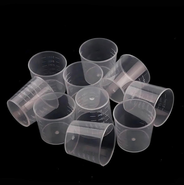 100 Pcs 30Ml/1.02Oz Plastic Measuring Cup Transparent Clear Liquid Mixing Medicine Cups Labs Graduated Baking Beaker Measure Jugs Set Kitchen Cooking Measure Tool Home3