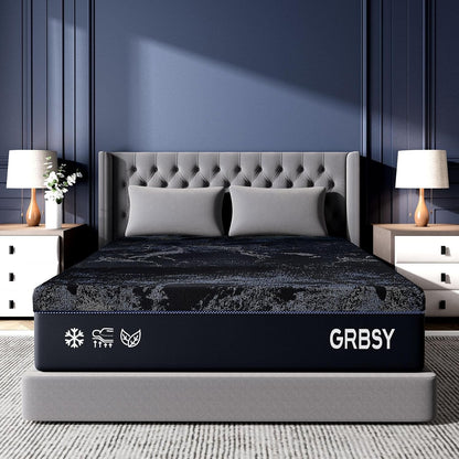 14 Inch Queen Size Mattress, Upgraded Luxury Cooling Gel Queen Memory Foam Mattress in a Box with 7-Zone Support for Cool Night & Pressure Relief, 365-Night Trial, Washable Icesilk Cover, Medium Firm1