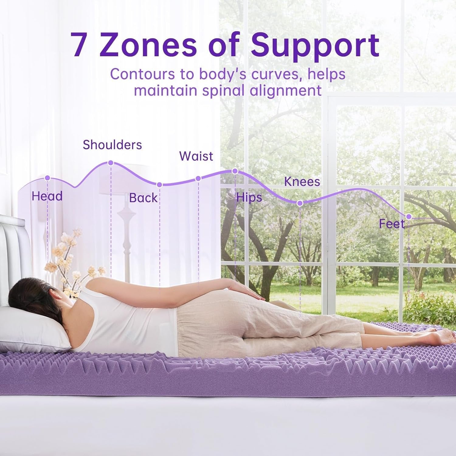 3-inch-7-zone-queen-mattress-topper-egg-crate-memory-foam-mattress-topper-queen-size-for-back-pain-lavender-gel-infused-bed-pad-certipur-us-and-oeko-tex-certification-60-80