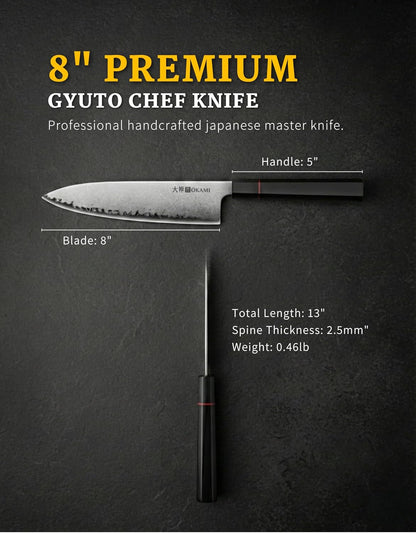 Chef Knife 8 Inch - Hand Forged Kitchen Knife with 67-Layer Japanese Damascus Steel, AUS-10 Core & G10 Handle - Ultra Sharp, Perfectly Balanced Gyuto Knife for Home Chefs and Professionals4