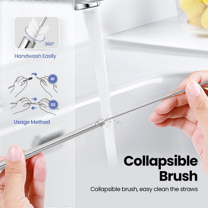 Cruise Ship Essentials, Reusable Metal Straws (4 Pack) | Collapsible Travel Drinking Straws with Cases, Stainless Steel Straws, Cruise Must Haves with Silicone Tips for Gifts4