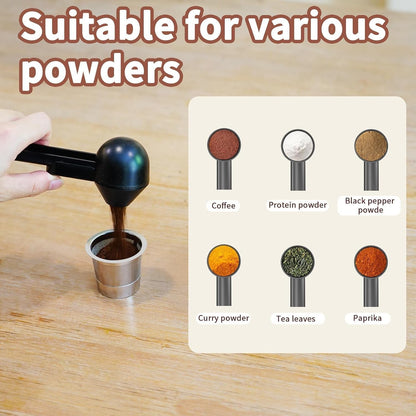 Coffee Scoop with Funnel for Ground Coffee, Protein Powder & Tea, 2 Tbsp | Mess-Free Scoop Funnel for Reusable K-Cup, Countertop Design for Home & Office, Handy Long Handle, Easy to Clean, 1-Pack7