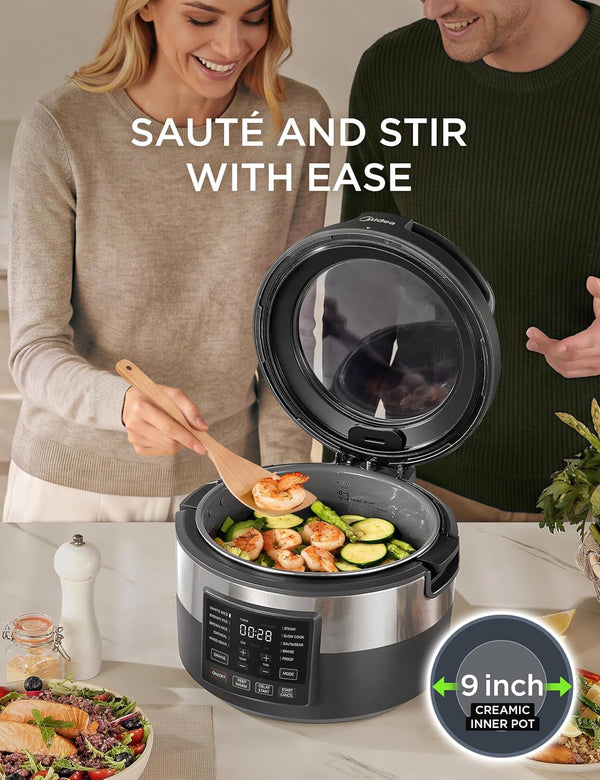 Midea Rice Cooker with 10 Functions, Nonstick Pot, 8-Cups Uncooked Rice6
