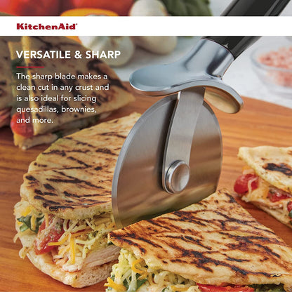 Kitchenaid Classic Pizza Wheel with Sharp Blade for Cutting through Crusts, Pies and More, Built in Finger Guard for Safety and Comfort Grip to Protect Fingers, Dishwasher Safe, 9-Inch, Black4