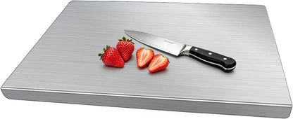 Stainless Steel Cutting Board with Lip, Cutting Boards for Kitchen, Food-Grade Steel Chopping Board for Meat Cheese Vegetable (15.7"L X 11.8"W)1