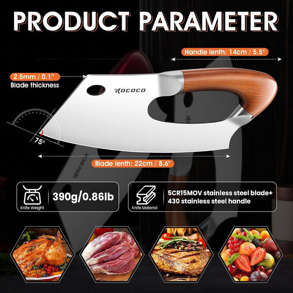 Effort Saving Meat Cleaver - Bronze Easy Handle Chef Knife8