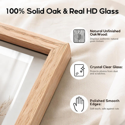 5X7 Solid Oak Wood Picture Frames, 4 Pack4
