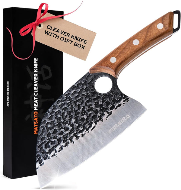 Cleaver Knife – Japanese Steel Cooking Butcher Knife for Meat & Vegetables Chopping, 5.8 Inch Kitchen Knife, Kitchen Gift for Men & Women1
