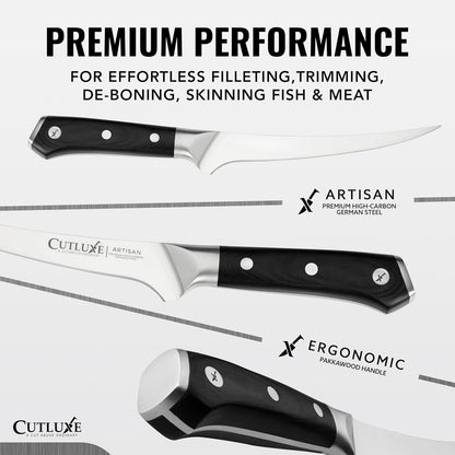 Boning Knife 6" – Flexible Fillet Knife for Meat, German Steel8