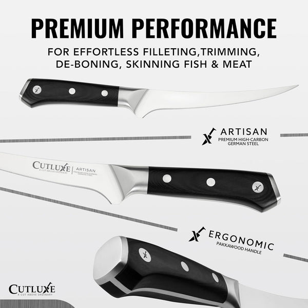 Boning Knife 6" – Flexible Fillet Knife for Meat, German Steel8