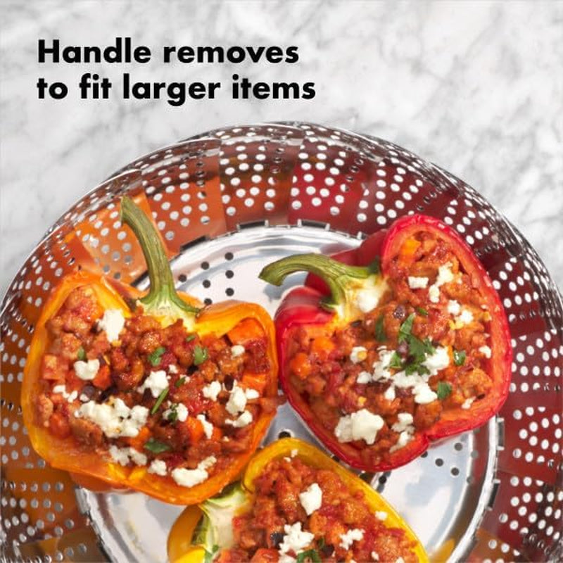 oxo-good-grips-steamer-basket-stainless-steel-8-inch-diameter-collapsible-vegetable-steamer-insert-adjustable-handle-fits-multiple-pot-sizes-dishwasher-safe
