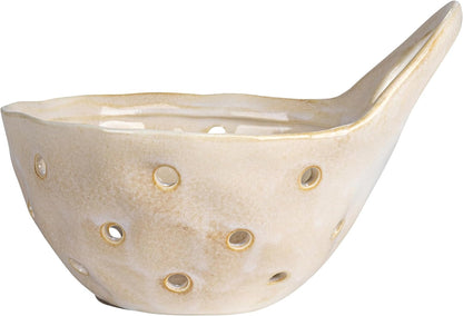Creative Co-Op 2‑Piece Stoneware Colanders with Handles, Reactive Cream Glaze8