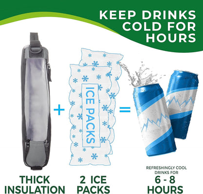 Golf Cooler Bag plus 2 Ice Packs - Keeps Drinks Cold for Hours | Holds 6 Cans, Fits Discreetly in Golf Bags, Comfortable Carry Strap, Insulated Beer Sleeve, Useful Golf Accessories and Gifts3