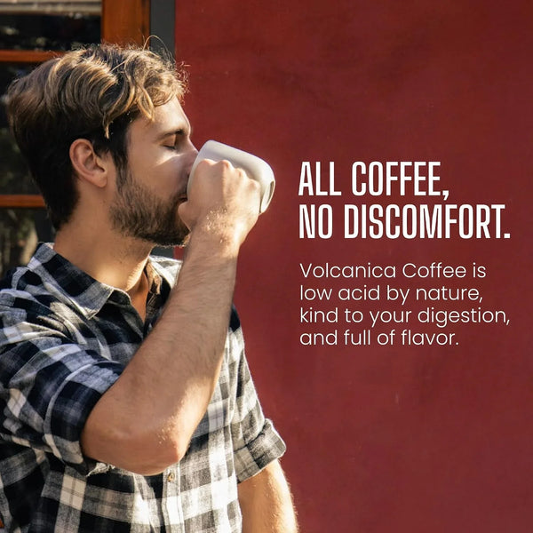 Volcanica Low Acid Espresso Coffee, Dark Roast 100% Arabica, Espresso Grind, Espresso Roast, Bold Sweet Flavor, Fresh Roasted, Kosher, Vegan, Gluten-Free, 16 Oz2