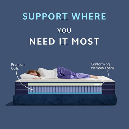 King Size Mattress, 12 Inch King Mattress in a Box, Hybrid Mattresses, Pocket Spring & Memory Foam, Medium, Motion Isolation, Fiberglass Free, Certipur-Us Certified, 76" X 80"4