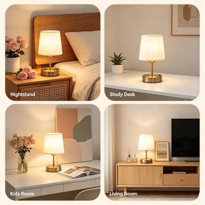 Mini Cordless Table Lamp, Dimmable Rechargeable Nightstand Lamp, Gold8