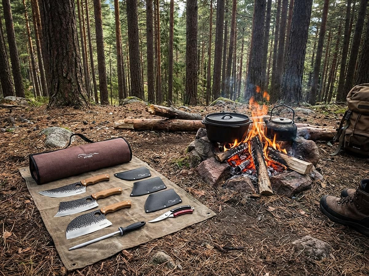 9-pcs-butcher-viking-camping-knife-set-7-serbian-chef-knife-7-butcher-meat-cleaver-6-5-viking-knife-3-knife-sheath-honing-steel-poultry-shears-and-knife-roll-bag-stylish-horse-pattern