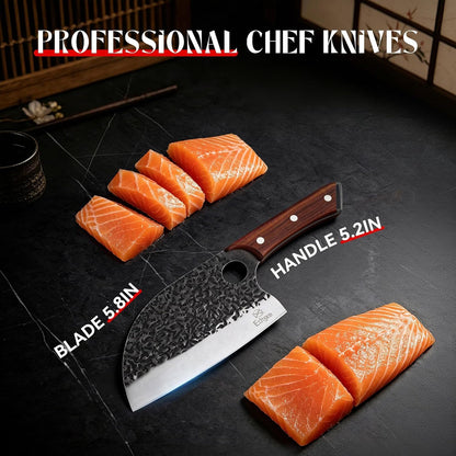 Serbian Chef Cleaver Knife with Genuine Leather Sheath2