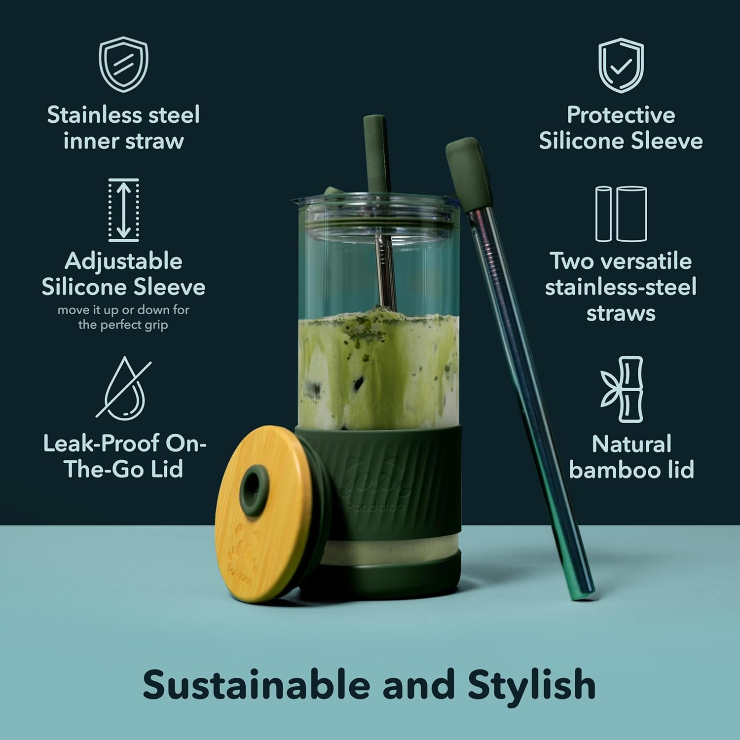 ®-glass-cups-with-lids-and-straws-20-fl-oz-perfect-size-iced-coffee-cup-smoothie-cup-with-bamboo-lid-and-on-the-go-lid-glass-tumbler-with-straw-1-count-pack-of-1-lilac-rhapsody