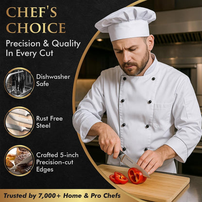 Steak Knife Set of 8, Serrated Stainless Steel, Dishwasher Safe | Ergonomic Handle Design, Rust-Resistant Blades, Precision Serrated Edges, Enhanced Dining Experience at Home & Restaurants4
