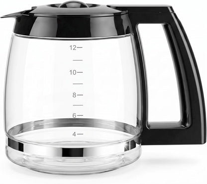 12-Cup Glass Coffee Carafe Replacement for Cuisinart Coffeemaker | Fits DCC-1200, DCC-1100BK, DCC-2650, CHW-12, CHW-12P1, DGB-550BK, DGB-550BK1, DGB-625BC, DGB-700BC & SS-12, Pt. DCC-1200PRC1