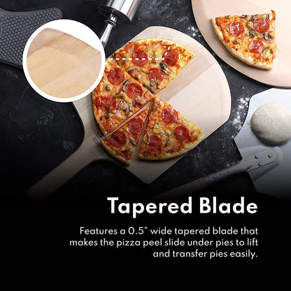 50295 Restaurant-Grade Wooden Pizza Peel, 16" L X 14" W Plate, with 8" L Wooden Handle, 24" Overall Length9
