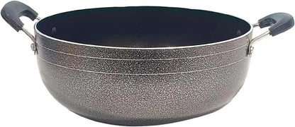 Kadai Wok Pan Stir Fry Skillet with SS Lid for Healthy Cooking Nonstick Kadhai Heat Resistant Handle Ideal for Stir Frying and Deep Frying with Apple Cutter Combo Set5