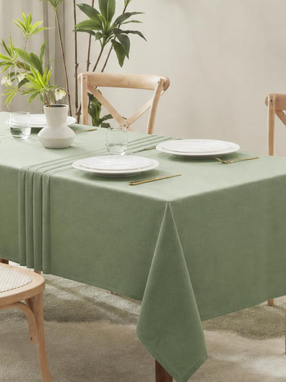 Textured Linen Rectangle Table Cloth, Sage Green, 52 X 70 Inch | Waterproof Wrinkle-Free & Wipeable Tablecloths Rectangular, for Kitchen Wedding Outdoor Birthday Dining Farmhouse Fall Decor4