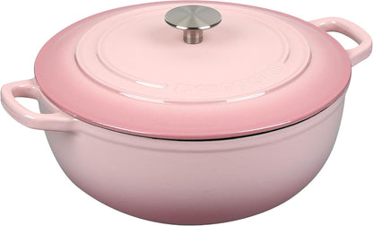 Enameled Cast Iron Dutch Oven Pot with Lid for Sourdough Bread Baking, Bread Dutch Ovens, Cooking Pots, 5 Quart, Pink2