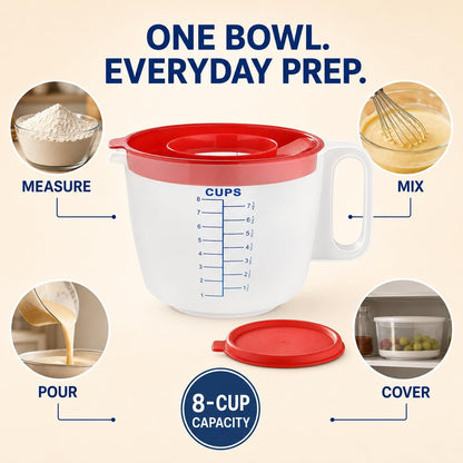 8 Cup Measuring Cup & Mixing Pitcher with Handle and Spout, Splatter-Free Lid, Bpa-Free, Ideal for Baking, Pancakes, and Whisking4