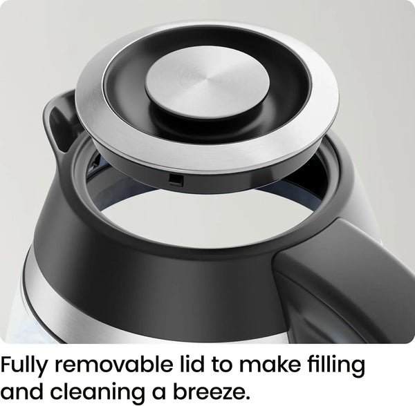 Electric Kettle, 1.8L 1500W, Hot Water Boiler, Removable Lid for Easy Cleaning, Auto Shut Off, Boil-Dry Protection, Stainless Steel Filter, BPA Free, Borosilicate Glass Electric Tea Kettle5