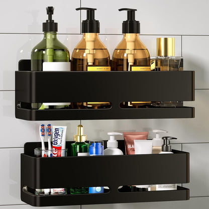 Shower Caddy,2-Pack Shower Shelf,No Drill Shower Organizer(Black)1