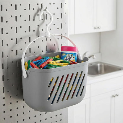 Hanging Shower Caddy Plastic Hanging Shower Caddy Basket Portable Kitchen Organizer Storage Basket with Hook for Home Grey4