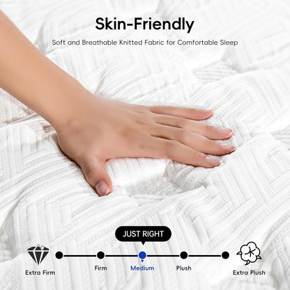 Twin Mattress, 12 Inch Hybrid Memory Foam Mattress in a Box, Pressure Relief for Back Support, Medium Firm, Individually Pocket Springs, 100-Night Trial & Certipur-Us Certified, Twin Size, White3