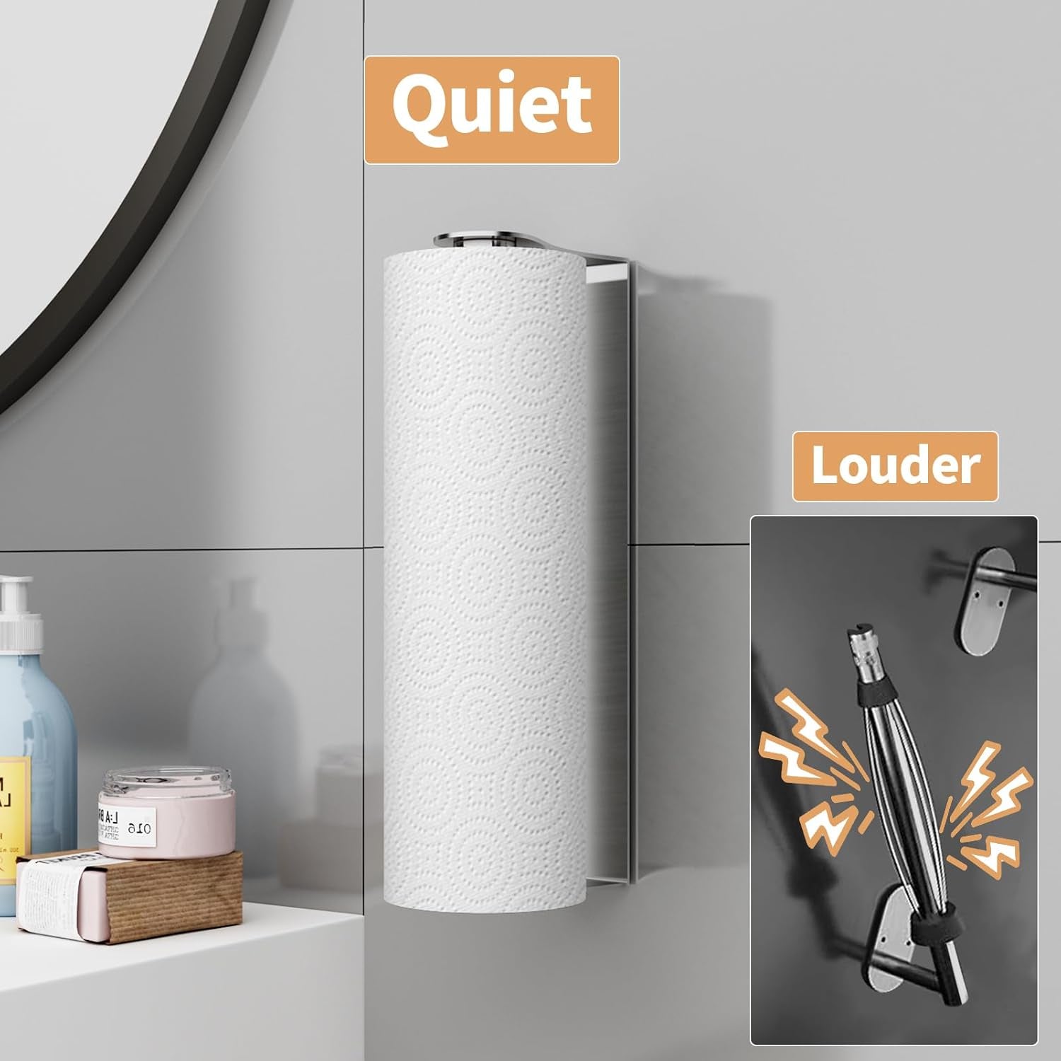 paper-towel-holder-under-cabinet-wall-mount-adhesive-or-drilling-silver