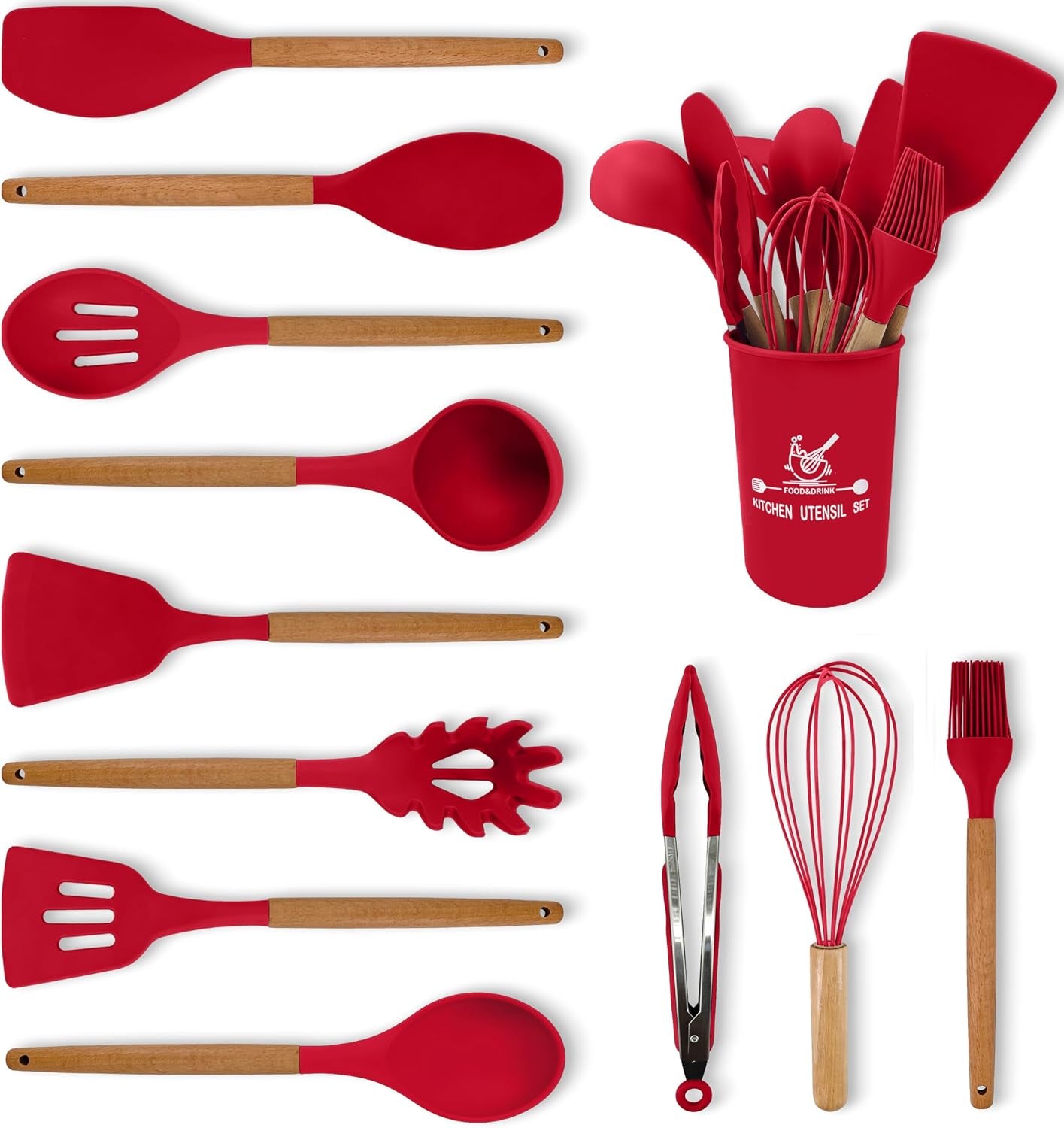 silicone-kitchen-utensil-set-12-piece-cooking-spatula-set-with-natural-beech-wood-handles-non-stick-heat-resistant-red