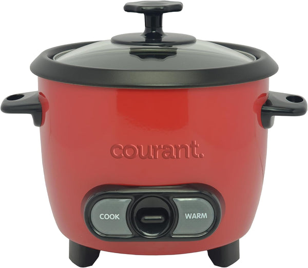 Rice Cooker 6-Cup (Cooked), Removable Non-Stick Bowl, One Touch Rice Cooker, Red1